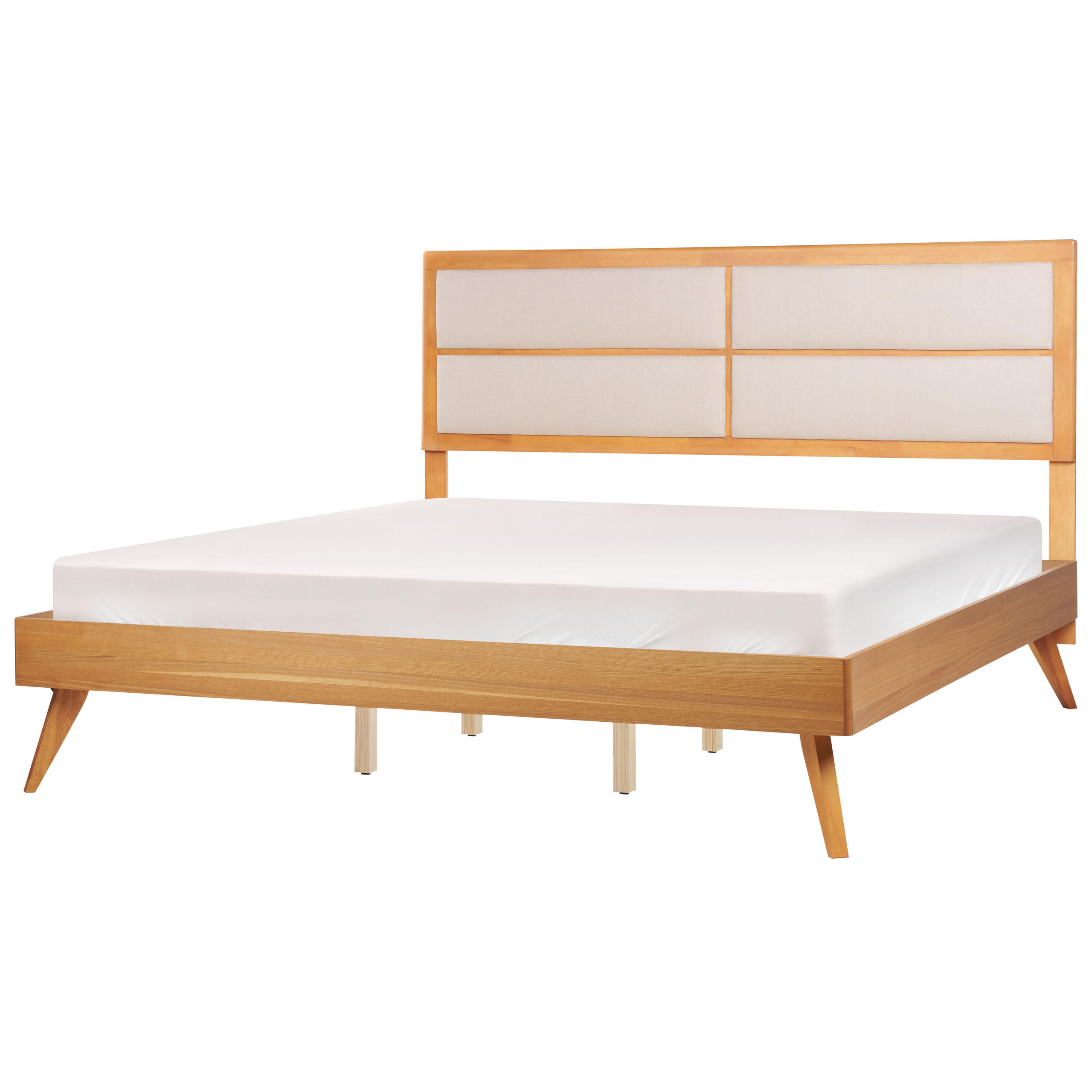 BETT mit Lattenrost 180x200 cm Heller Holzfarbton Poissy - Hellbraun, Holzwerkstoff (180/200cm) - Beliani