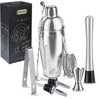 COCKTAIL Shaker Set 8-teiliges Set Edelstahl 750ml - Silberfarben, Metall (7.5/7.5/27.5cm)