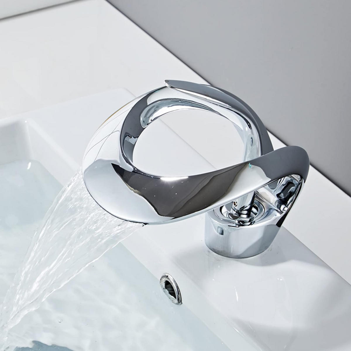 BADEZIMMERARMATUR, hochwertiges Design, 15 x 13 cm, silber - Silberfarben, Metall (25/10/20cm) - Vallsero