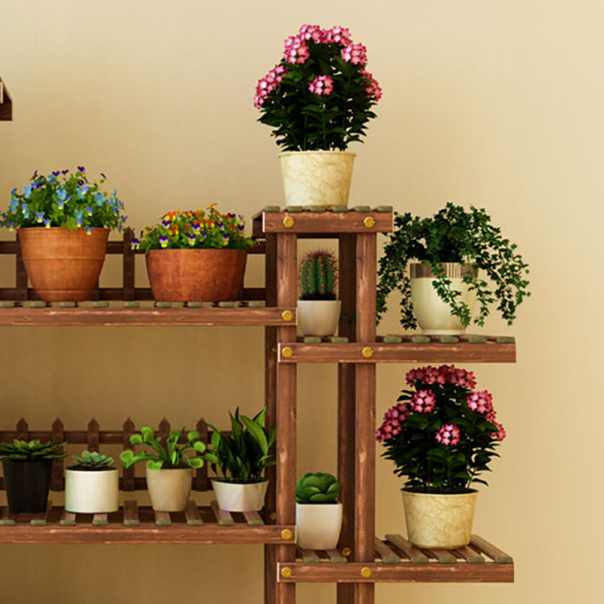 BLUMENSTÄNDER, braun 125/113/25 cm - Braun, Holzwerkstoff (25/125/113cm) - Rexo