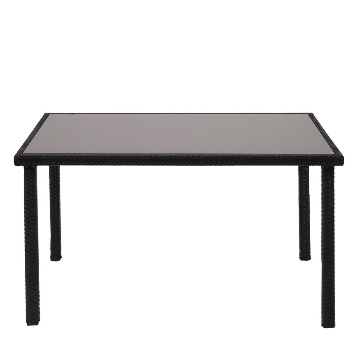 POLY-RATTAN TISCH rechteck Schwarz - Schwarz, Kunststoff (75/120/71cm) - MCW