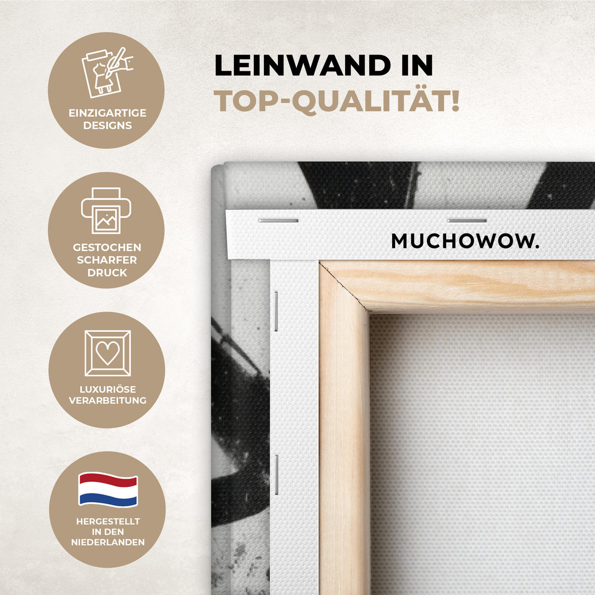 LEINWANDBILD Gesicht - Mund - Graffiti - Schwarz Deko XXL 80x120 cm - Schwarz, Textil (80/120cm) - MuchoWow