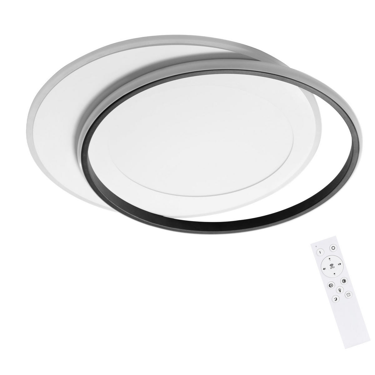 LED-DECKENLEUCHTE Sonnensystem 48.5/47.5/7 cm - Schwarz/Weiß, Kunststoff (48.5/47.5/7cm) - Nettlife