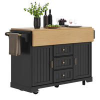 KÜCHENINSEL klappbar 120 x 40/80 x 95 cm Schwarz - Schwarz, Metall (40/95/120cm) - Beauniv