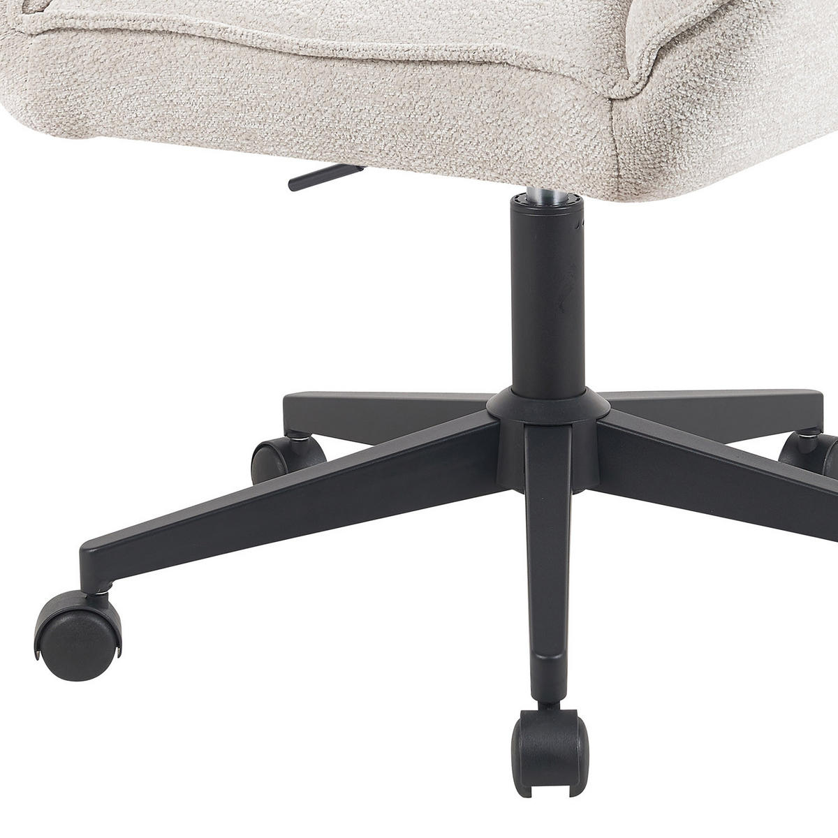 BÜROSTUHL Mika-Jette - Creme/Schwarz, Textil/Metall (60/85/68cm) - DUBI Möbel