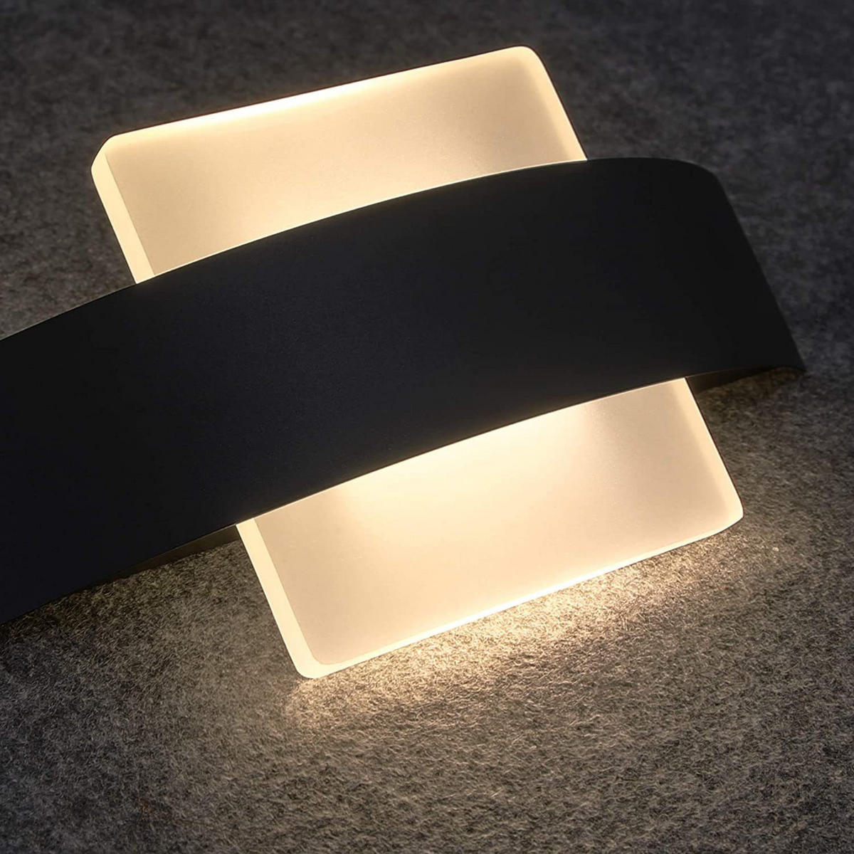 LED-WANDLEUCHTE Luminance 23.5/12/5 cm - Schwarz, Metall (12/5/23.5cm) - ZMH