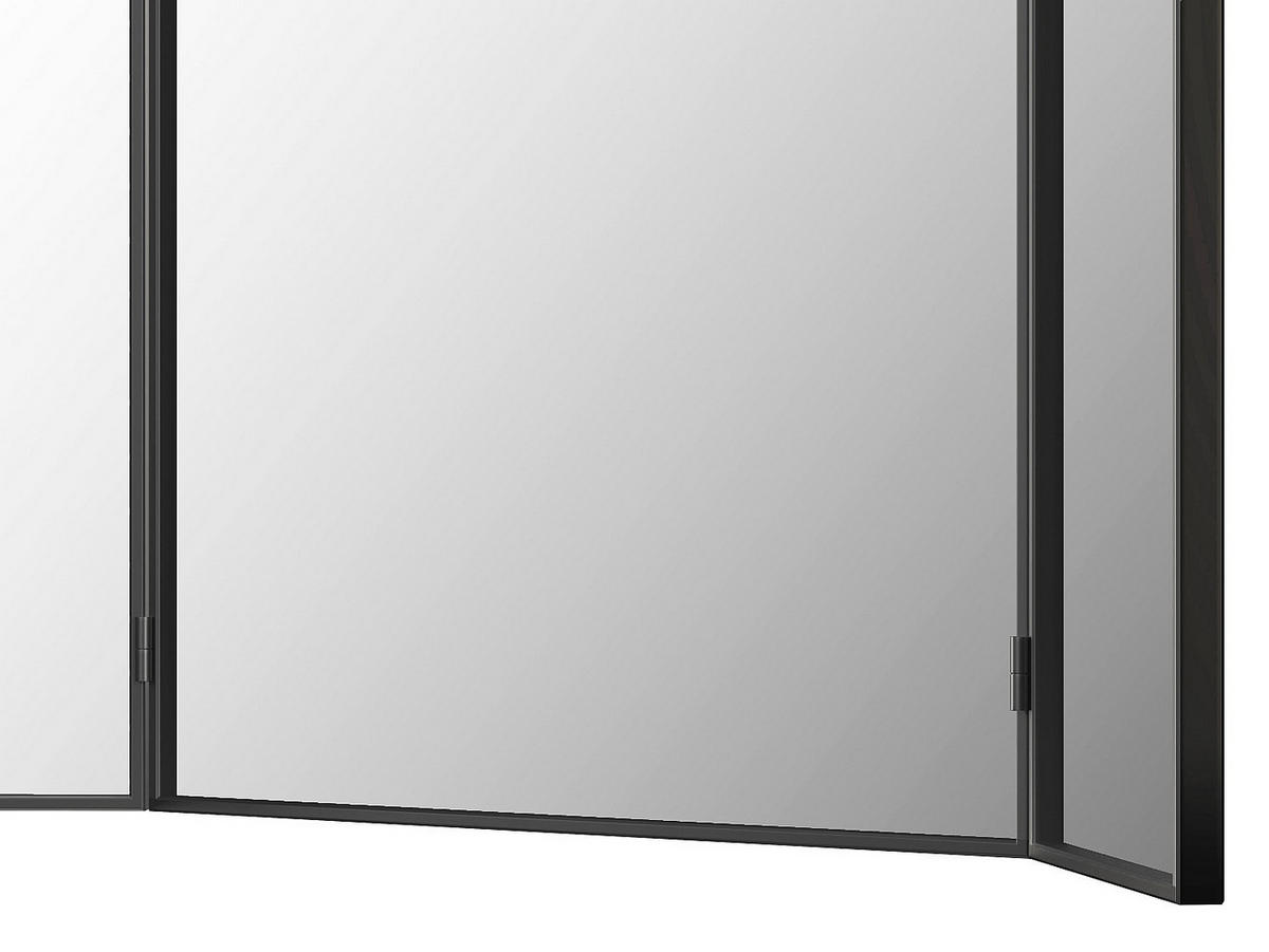 FRISEURSPIEGELS - Metall - 85 x 70,5 cm - Schwarz - QIANA - Schwarz, Metall (85/70.5/1.5cm) - Vente-Unique