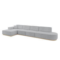 ECKSOFA Ottomane Links IREA-L3 - 412x165x80 cm Grau - Grau, Holzwerkstoff/Textil (412/165cm) - ALTDECOR