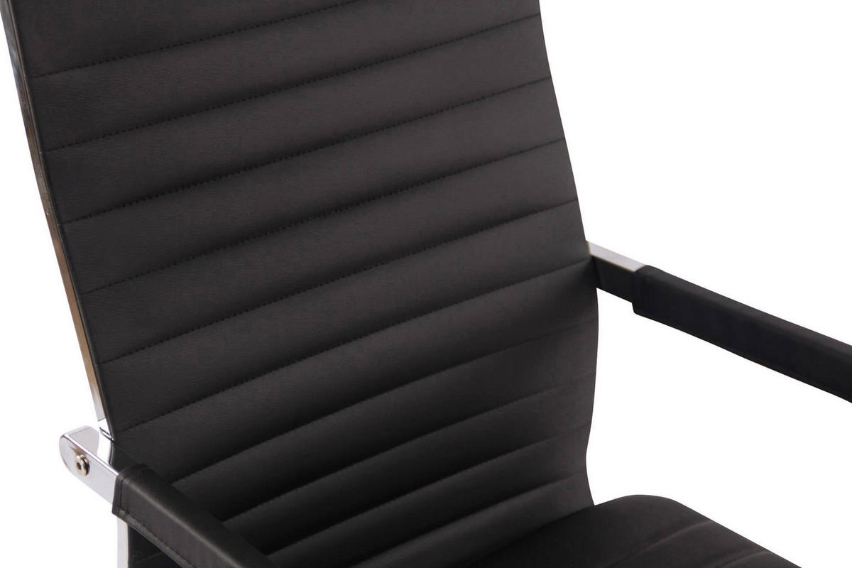 BÜROSTUHL Amadeus, Kunstleder Schwarz - Schwarz, Textil/Metall (51/106/63cm) - TPFLiving