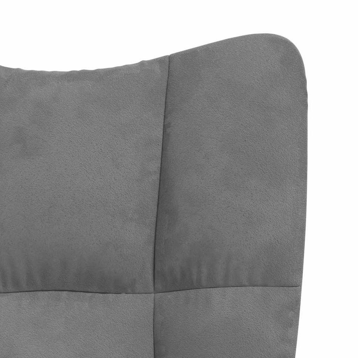 RELAXSESSEL Dunkelgrau Samt - Dunkelgrau/Schwarz, Textil/Metall (70/96.5/61cm) - vidaXL