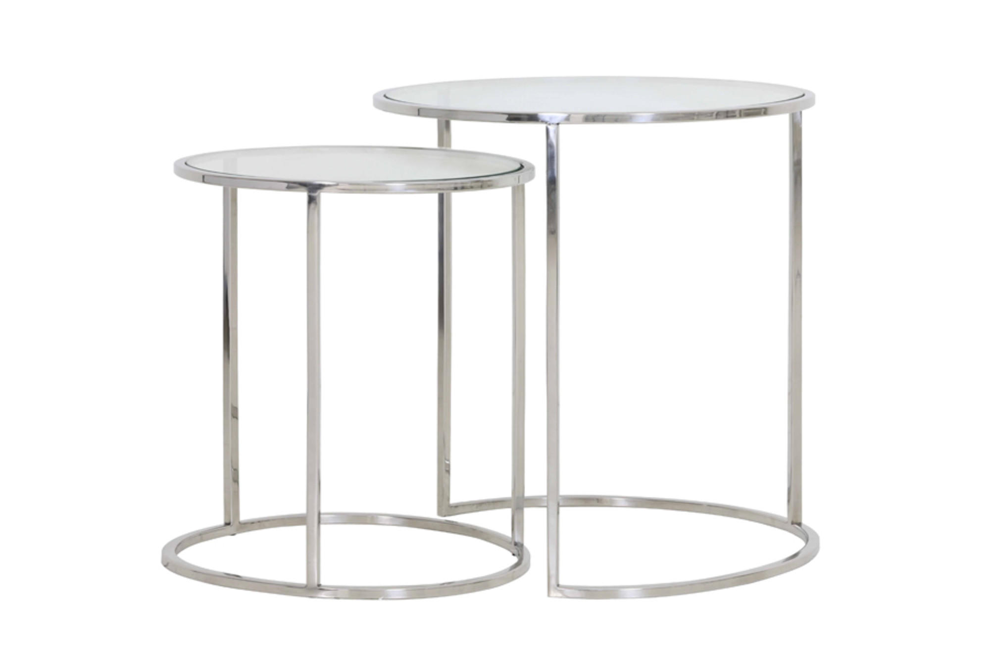 BEISTELLTISCH Duarte Silber Ø50/52 cm 2er-Set - Silberfarben, Metall (50/50/52cm) - Light & Living