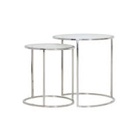 BEISTELLTISCH Duarte Silber Ø50/52 cm 2er-Set - Silberfarben, Metall (50/50/52cm) - Light & Living