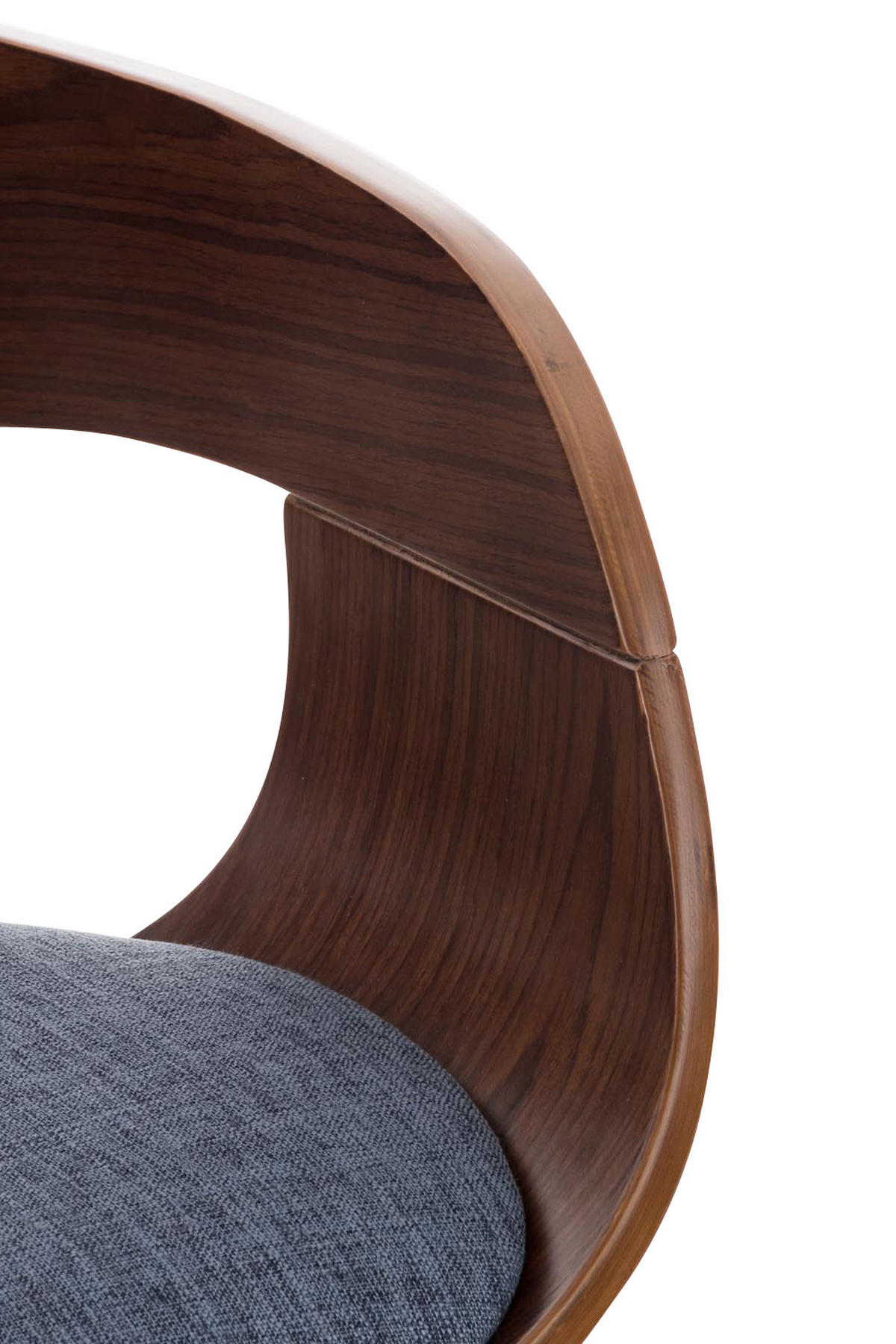 BARHOCKER Nadan Stoff Walnuss/blau - Blau, Textil/Metall (50/88/48cm) - DELUKE