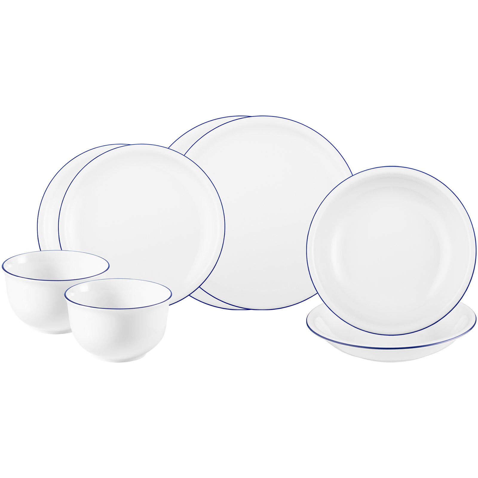 EINSTEIGER-SET Compact Blaurand weiß-blau 8er Set - Blau/Weiß, Keramik (2/2/2cm) - Seltmann Weiden