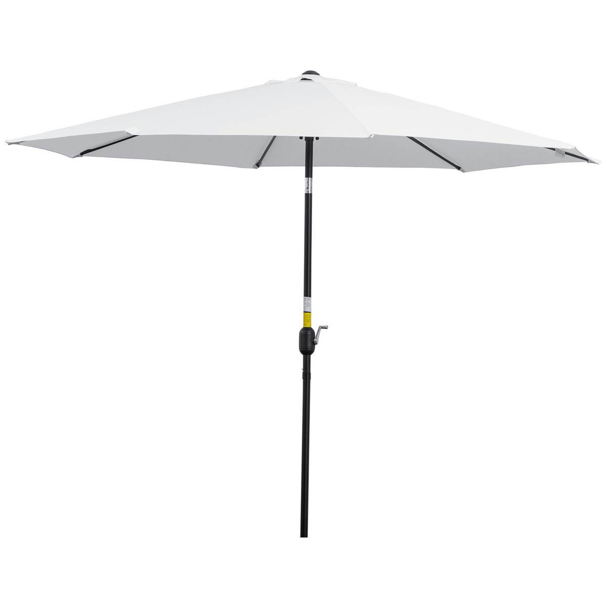 SONNENSCHIRM DE-11392 neigbar, mit Kurbel, Ø 3 m Weiß - Weiß, Metall (295/295cm) - ComfortXL