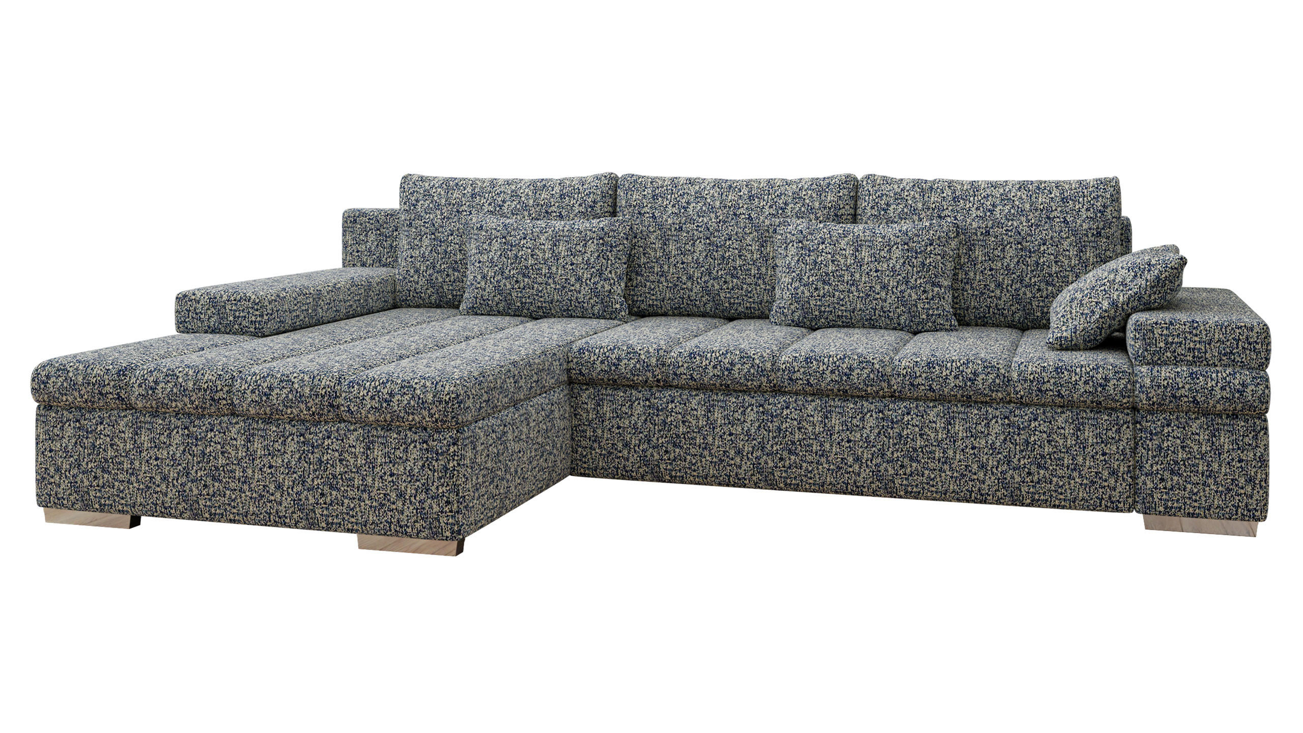ECKSOFA Bangkok Premium, Seite: Links - Silberfarben/Multicolor, Holz/Textil (310/175cm) - MIRJAN24