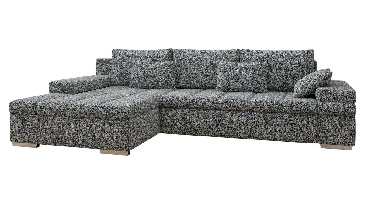 ECKSOFA Bangkok Premium, Seite: Links - Silberfarben/Multicolor, Holz/Textil (310/175cm) - MIRJAN24
