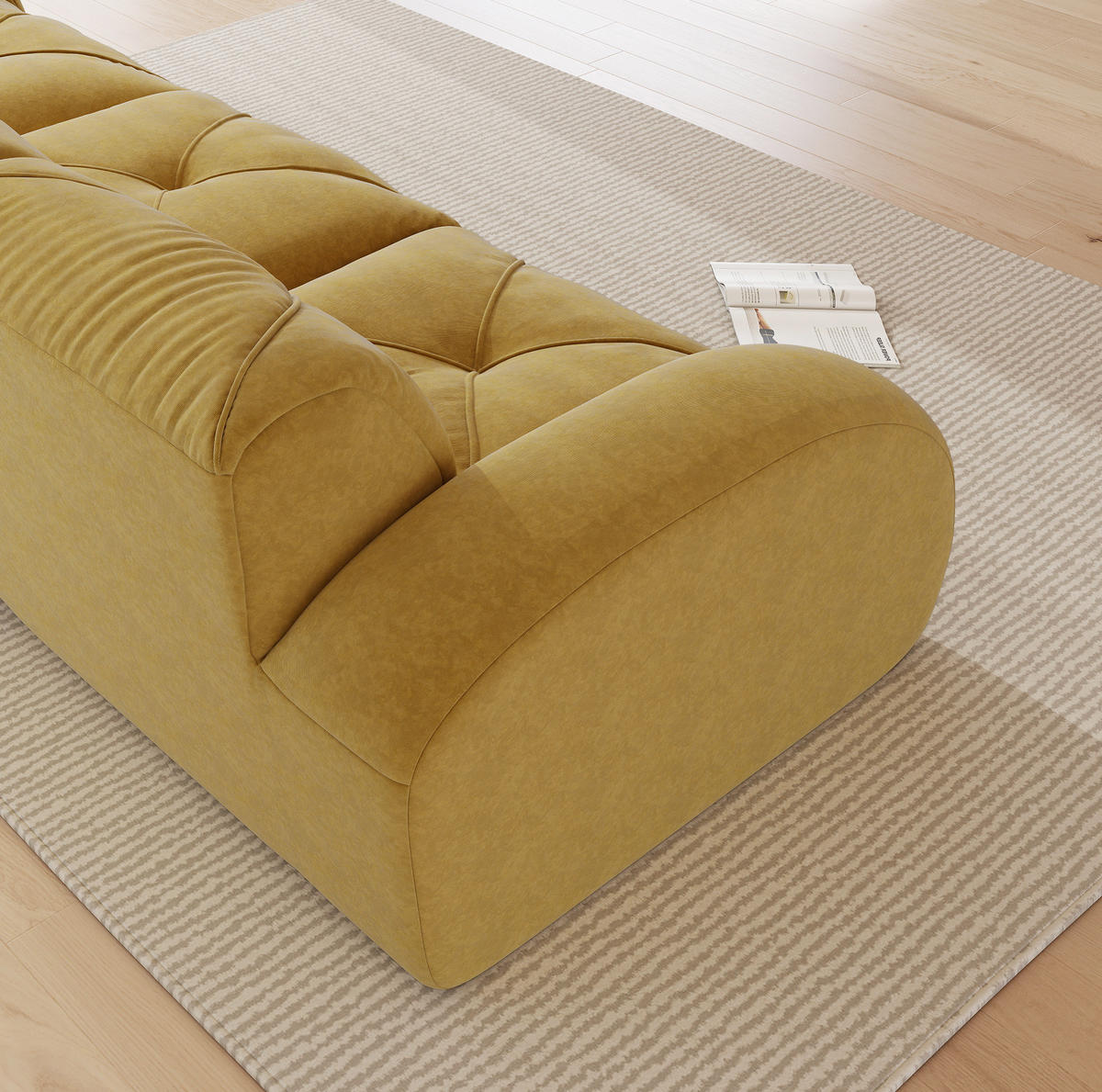 SOFA modular Chenille Gelb - Gelb, Kunststoff (171/204cm) - Meubliv