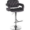 BARHOCKER Samt dunkelgrau - Chromfarben/Dunkelgrau, Textil (62/103/55cm) - CLP