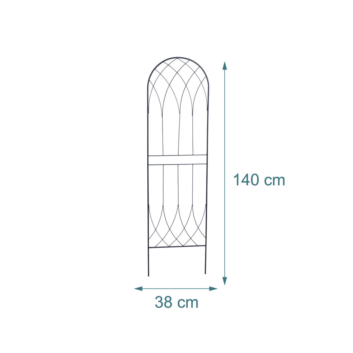 RANKGITTER Schwarz 2er-Set Stahl Bogenform 140x38 cm - Schwarz, Metall (38/140/1cm) - Relaxdays