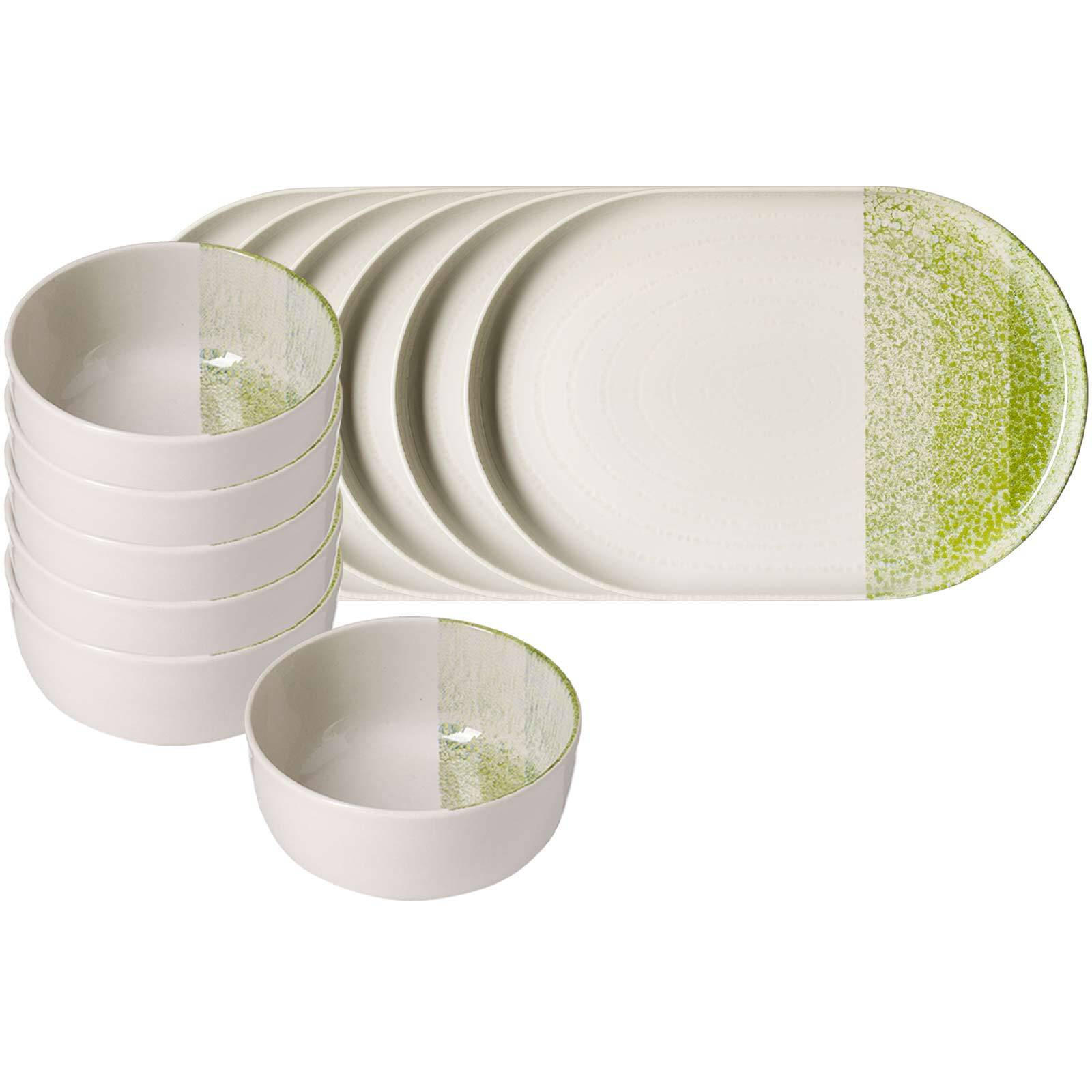 BRUNCH-SET Trio Grün 12er Set - Grün, Keramik (2/2/2cm) - Ritzenhoff Breker