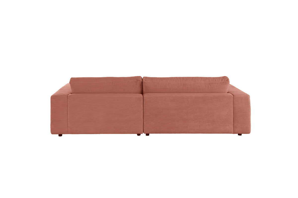ECKSOFA MADELINE Braun Cord - Dunkelbraun/Schwarz, Kunststoff/Textil (270/190cm) - KAWOLA