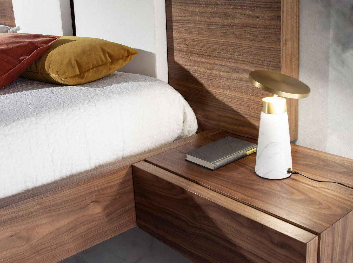 TISCHLEUCHTE Tischlampe aus weißem Marmor und goldenem Stahl Ø16/25.5 cm - Goldfarben/Weiß, Metall (16/16/25.5cm) - ANGEL CERDA