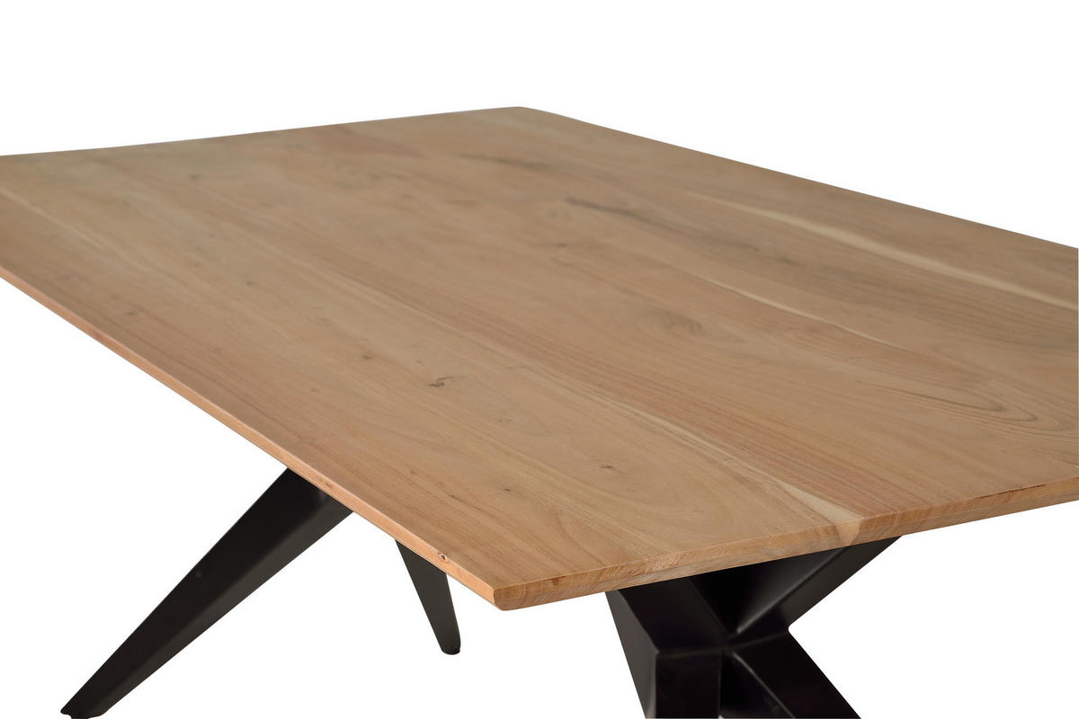 ESSTISCH aus Akazienholz und Metall - Braun, Holz (180/90/76cm) - Giner y Colomer