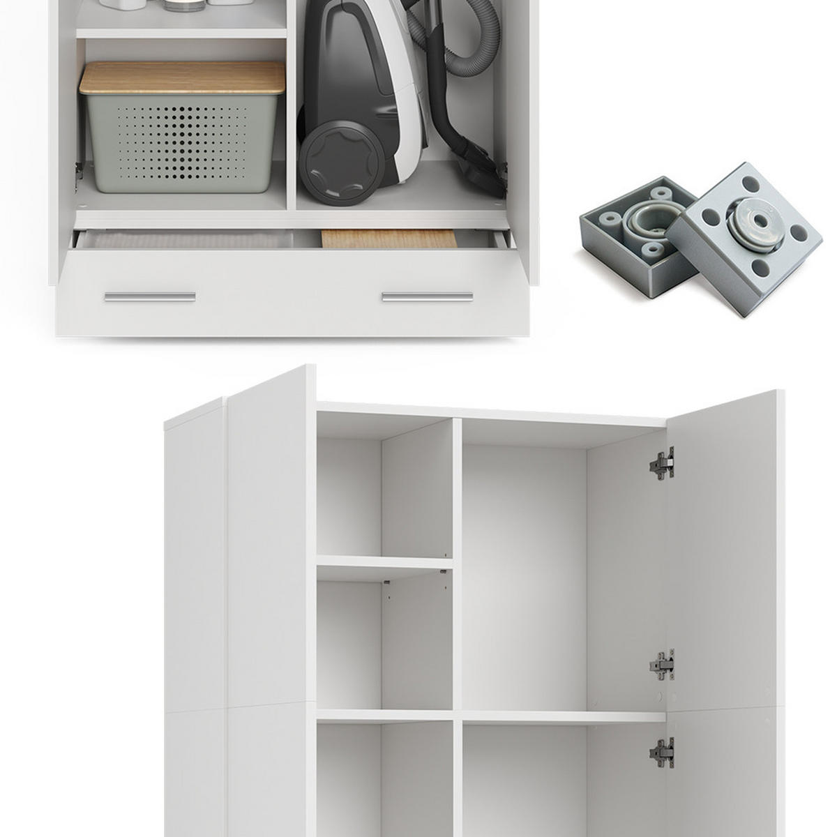 AKTENSCHRANK Ingo Weiß 80 x 182.4 cm mit Schublade - Weiß, Holzwerkstoff (80/182.4/37cm) - Vicco