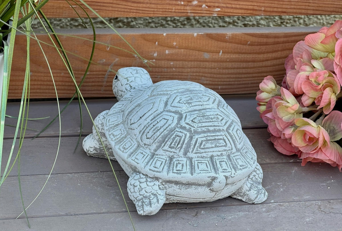 STEINFIGUR Schildkröte aus Steinguss frostfest wetterfest - Grau, Stein (12/8/19cm) - stoneandstyle