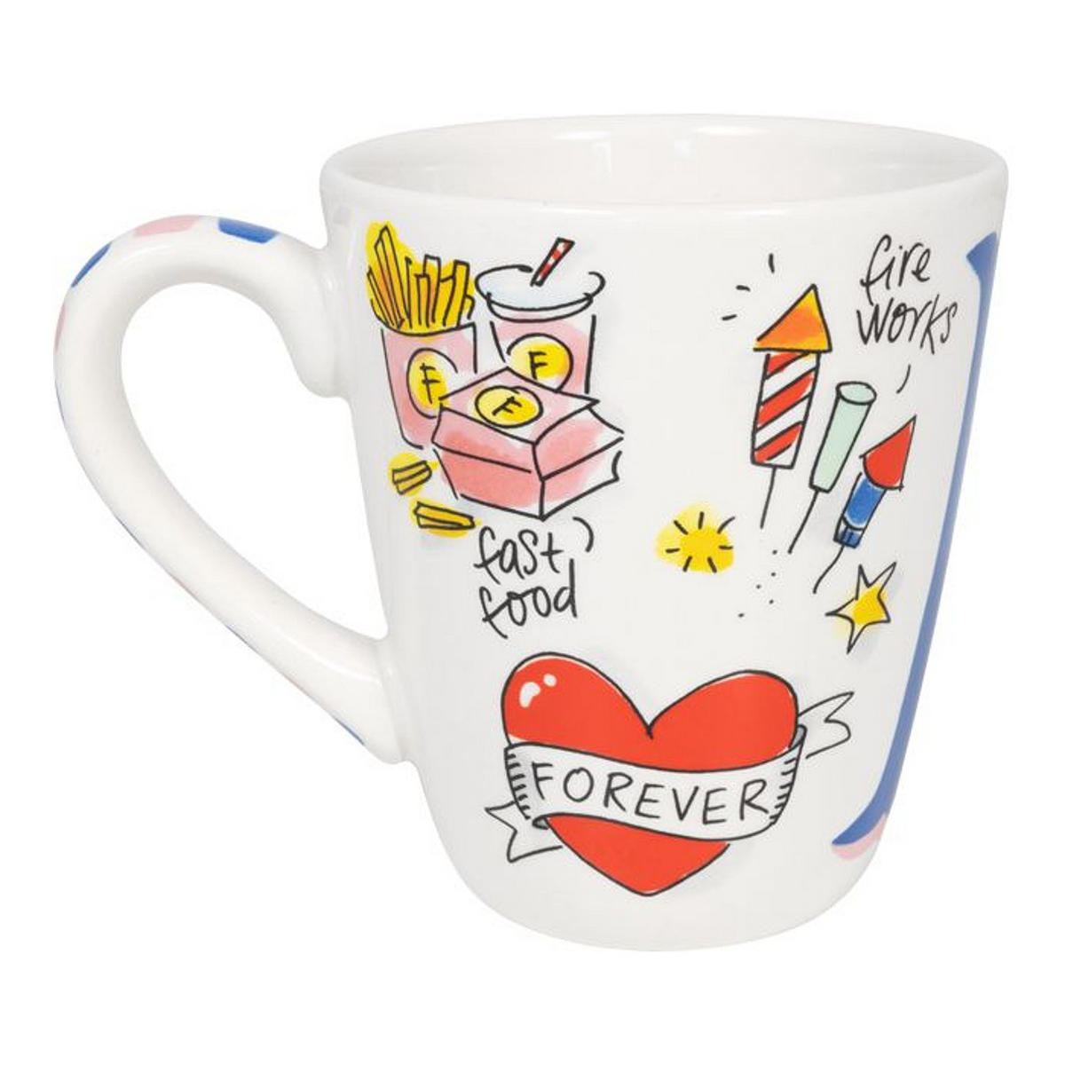 BECHER Liebesbrief F in Bunt - 350 ml - Multicolor, Keramik (0.35L) - Blond Amsterdam
