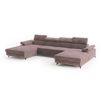 ROHOVÁ SEDAČKA DETTI šeříková - černá/šeříková, kov/dřevo (339/190cm) - MASSENO