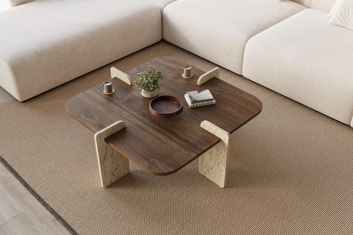 COUCHTISCH poalla Braun - Braun, Holz (90/90/35cm) - Habitat Garten