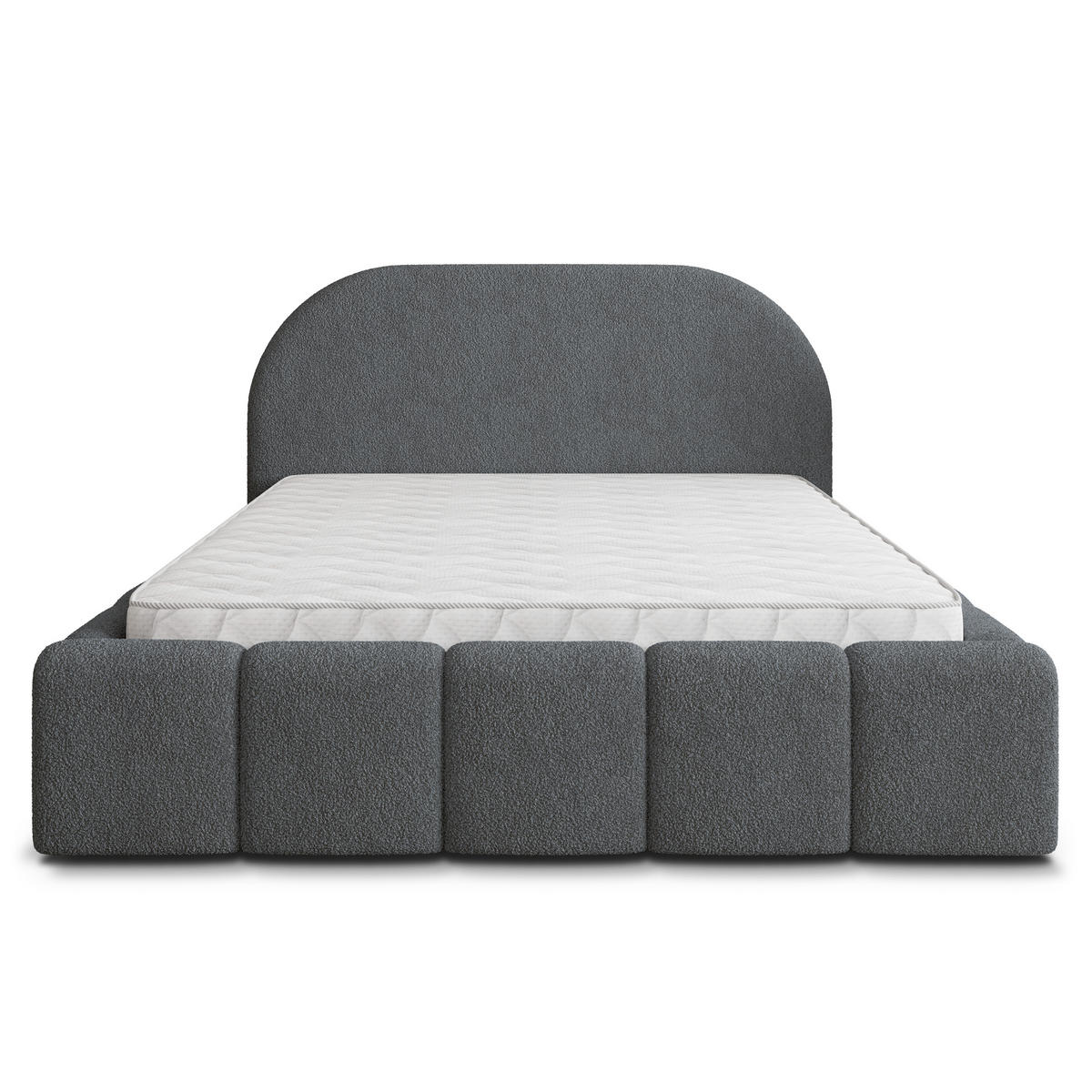 POLSTERBETT FLUSSO 140x200 cm mit Bettkästen - Grau - Grau, Holz (140/200cm) - MASSENO