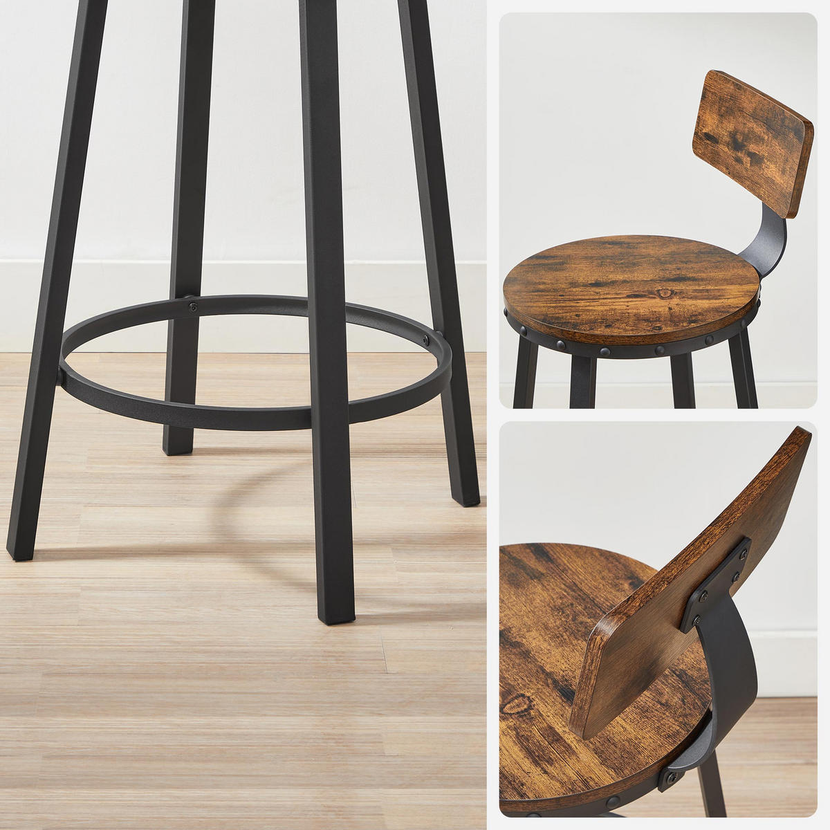 BARSTUHL 2ER-SET - Braun, Holzwerkstoff (37/89/37cm) - Hansiro