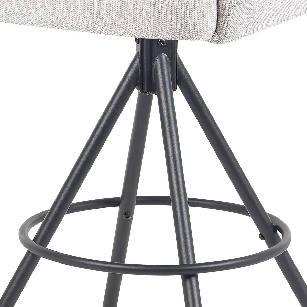 BARHOCKER Lio - Creme/Schwarz, Textil/Metall (54/103/57cm) - DUBI Möbel