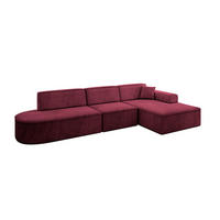 ECKSOFA Ottomane Rechts IREA-L2-v3 - 318x165x76 cm Bordeauxrot - Bordeaux, Holzwerkstoff/Textil (318/165cm) - ALTDECOR