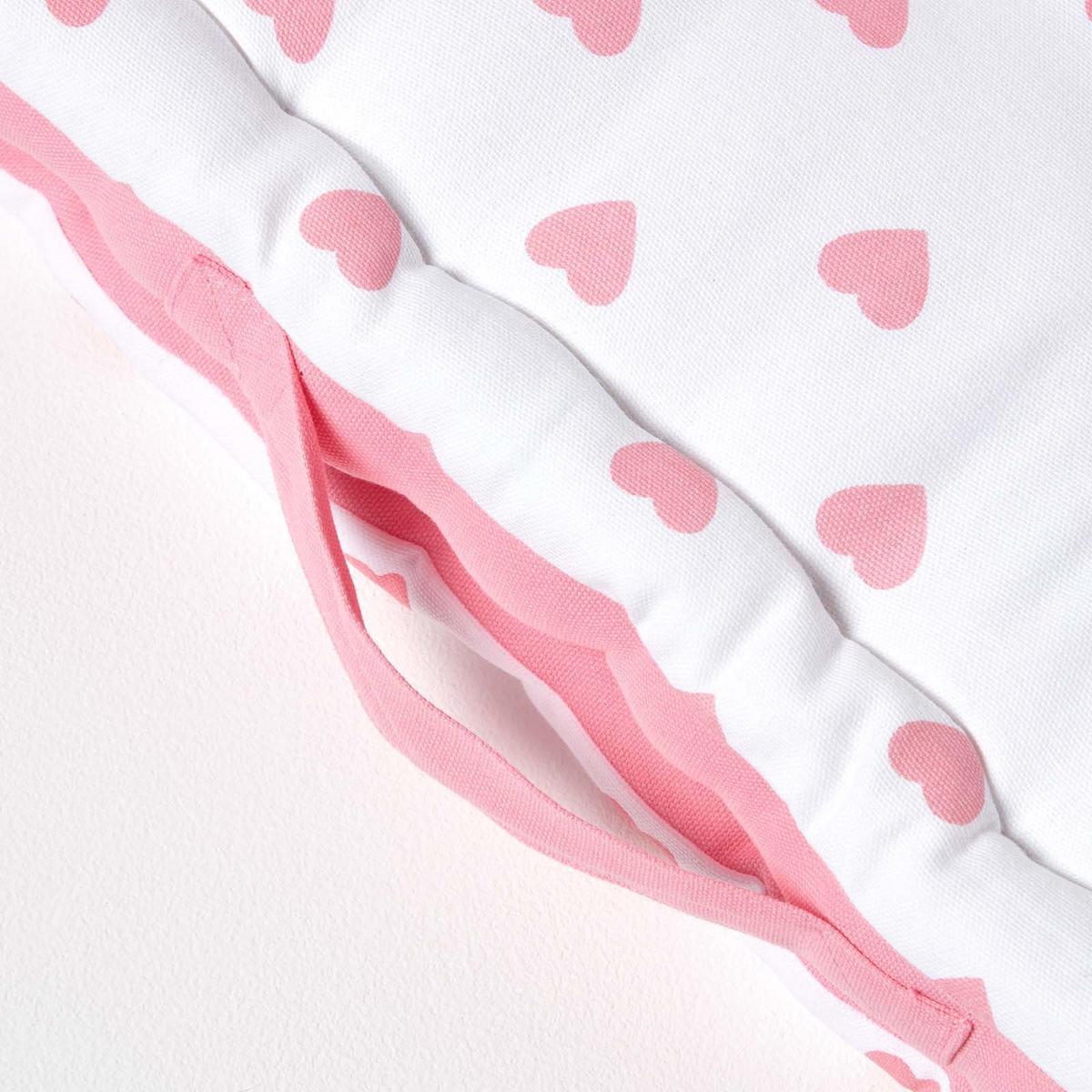 SITZKISSEN rosa Herz-Muster 40/40/8 cm - Rosa, Textil (40/40/8cm) - Homescapes
