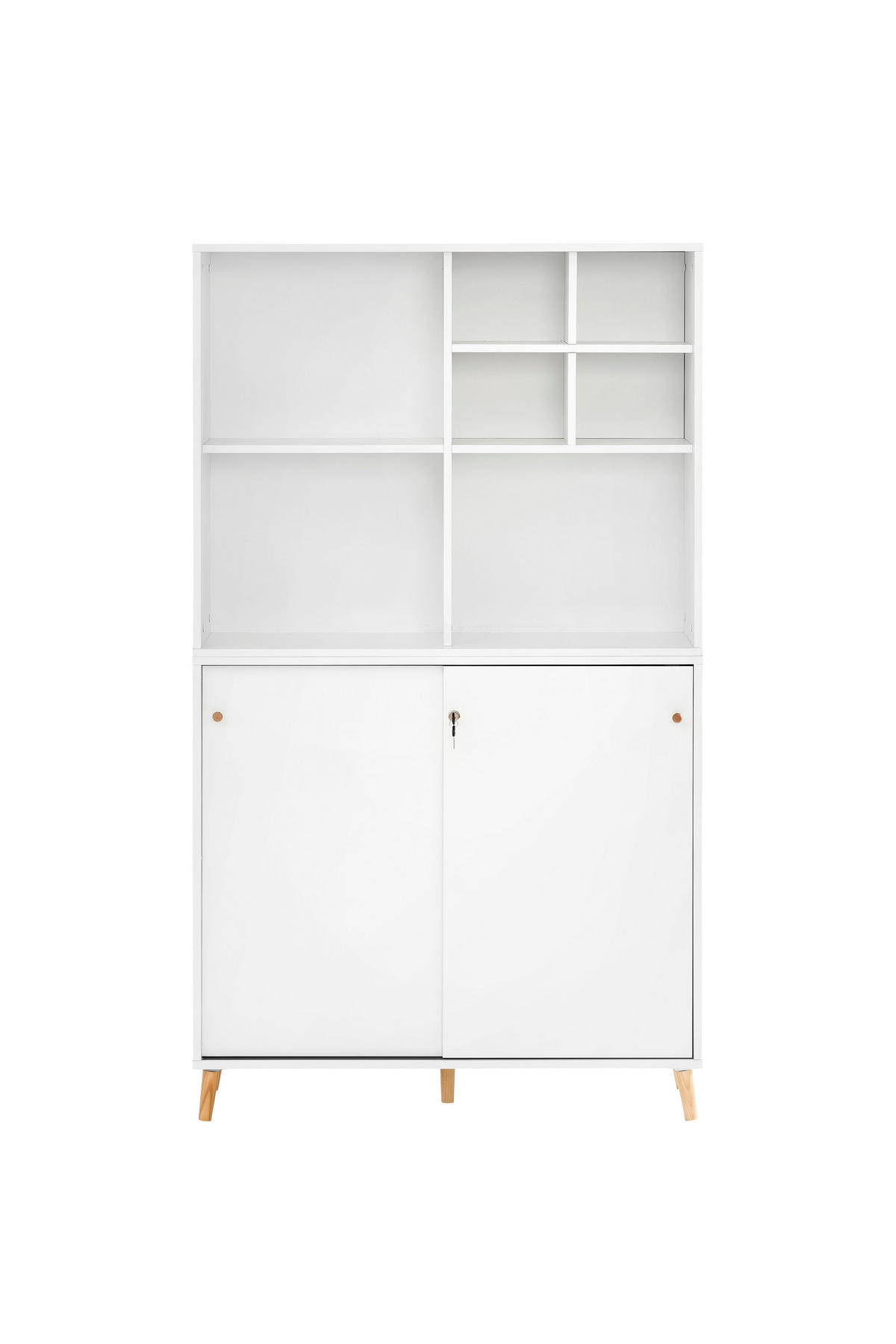 AKTENREGAL Jaguar Set AKTENSCHRANK & REGALKREUZ Breite 100 cm Weiß - Weiß, Holz (100/168.7/41cm) - PROREGAL