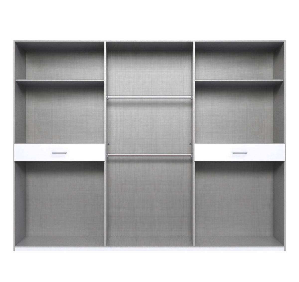 KLEIDERSCHRANK Tibet graphit 270 / 58 / 208cm - Graphitfarben, Holz/Holzwerkstoff (313/208/58cm) - Wimex
