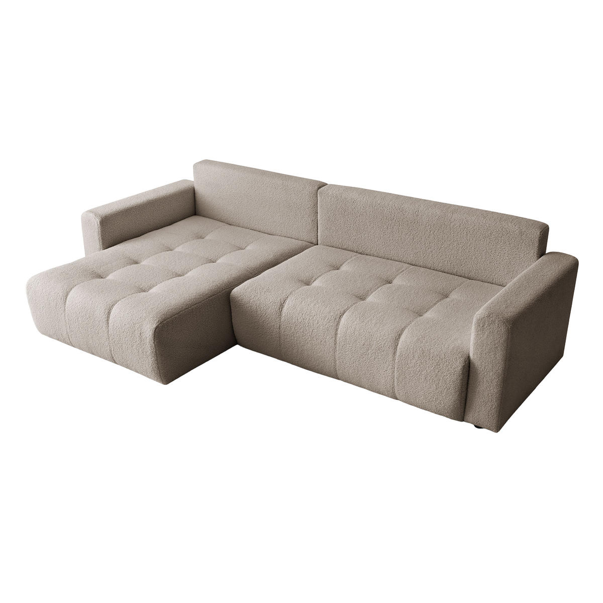 ECKSOFA WALONGO mit Schlaffunktion, Beige - Beige, Textil (261/143cm) - Fedve