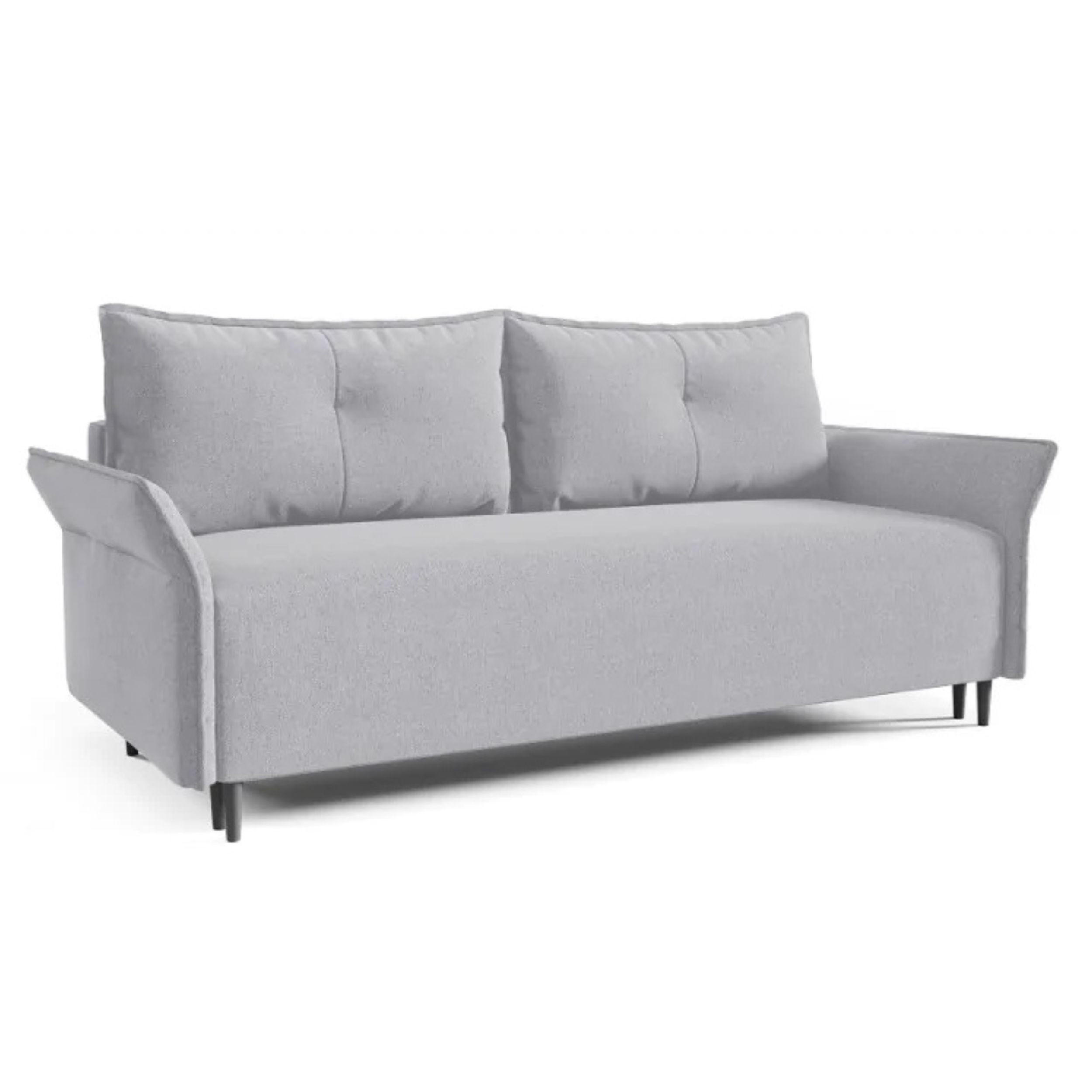 SCHLAFSOFA Ashton, Sofa mit Schlaffunktion und Bettkasten, Farbe: Grau, Veloursstoff - Grau, Textil (235/100/86cm) - Sepro Meble