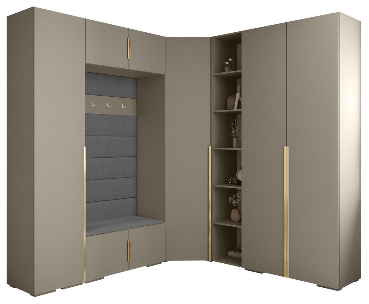 GARDEROBEN-SET 236,7/231,7/47 - Kaschmir/Goldfarben, Holz/Kunststoff (181.7/236.7/47cm) - Abiks Möbel