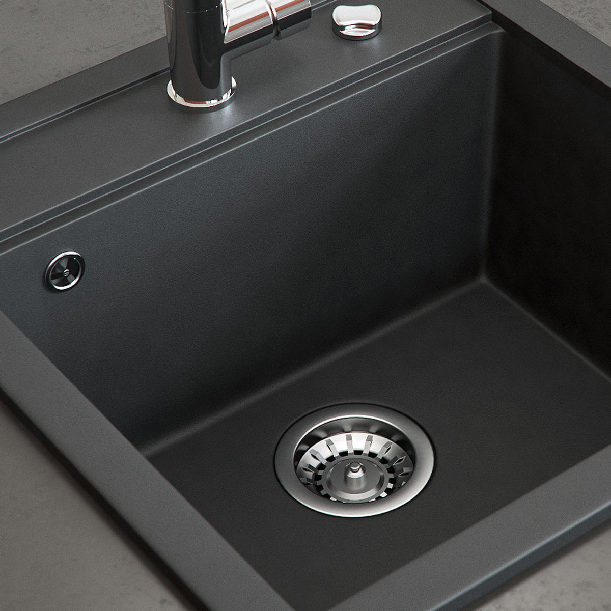 SPÜLBECKEN Tesa Schwarz 49 x 51 cm - Schwarz, Keramik (49/20/51cm) - Bergstroem