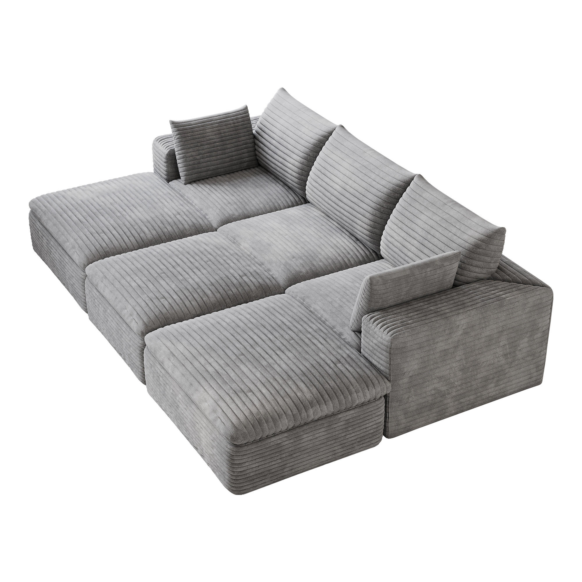 ComfortXL Wohnlandschaft Grau 160x60x260 cm