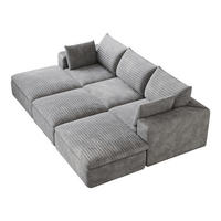 WOHNLANDSCHAFT DE-34773 modular mit 3 ottomanen Grau - Grau, Textil (160/60/260cm) - ComfortXL