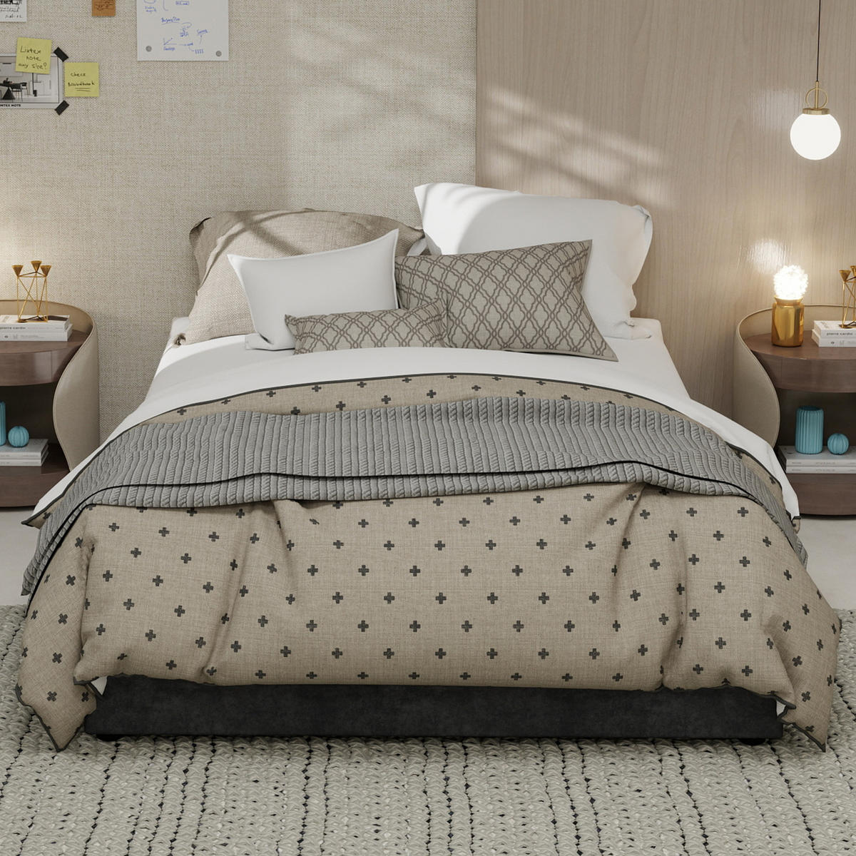 POLSTERBETT 140x200 cm grau aus Stoff und Metall mit Lattenrost - Grau, Textil (140/200cm) - OKWISH