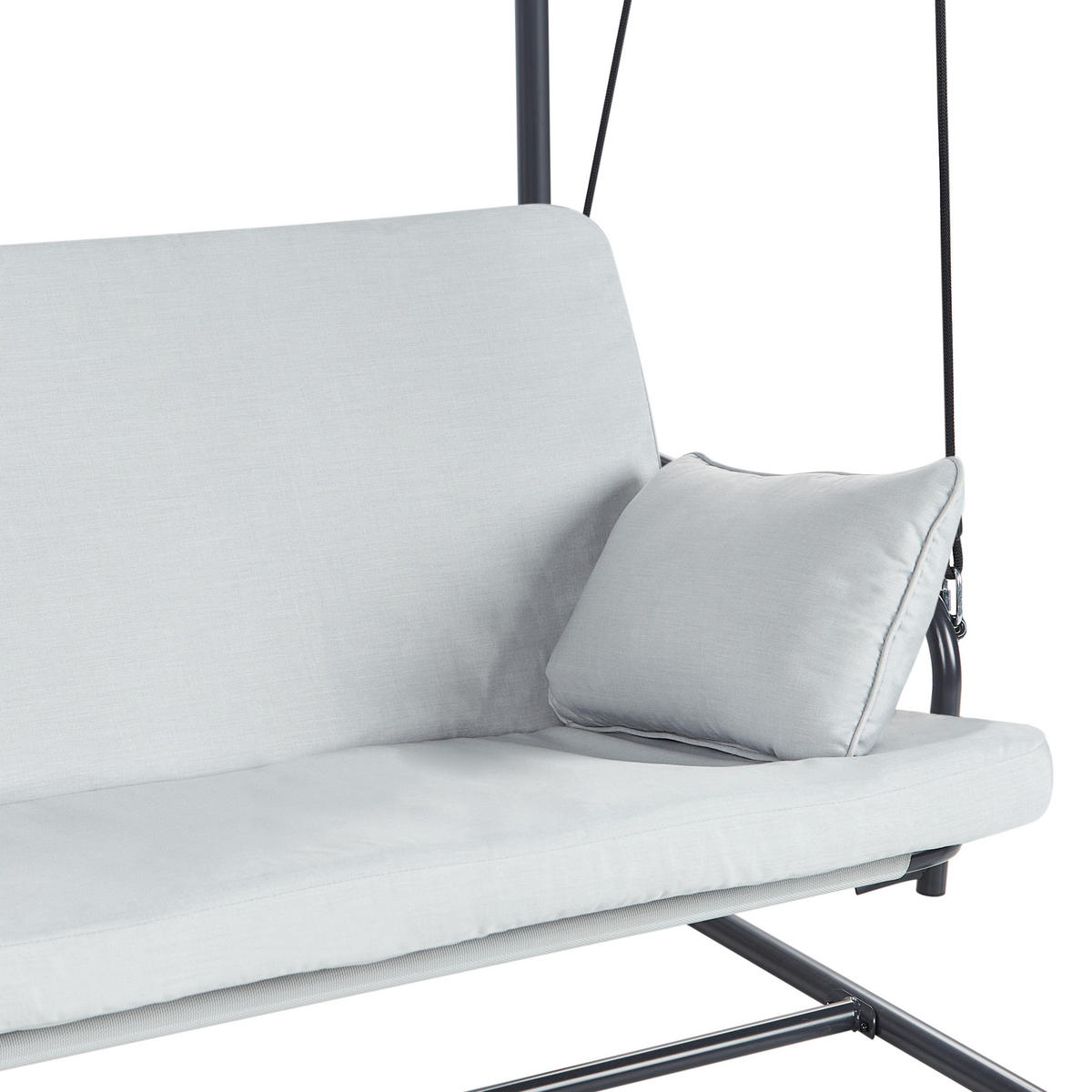HOLLYWOODSCHAUKEL Grau Marsciano - Hellgrau, Metall (217/182/129cm) - Beliani