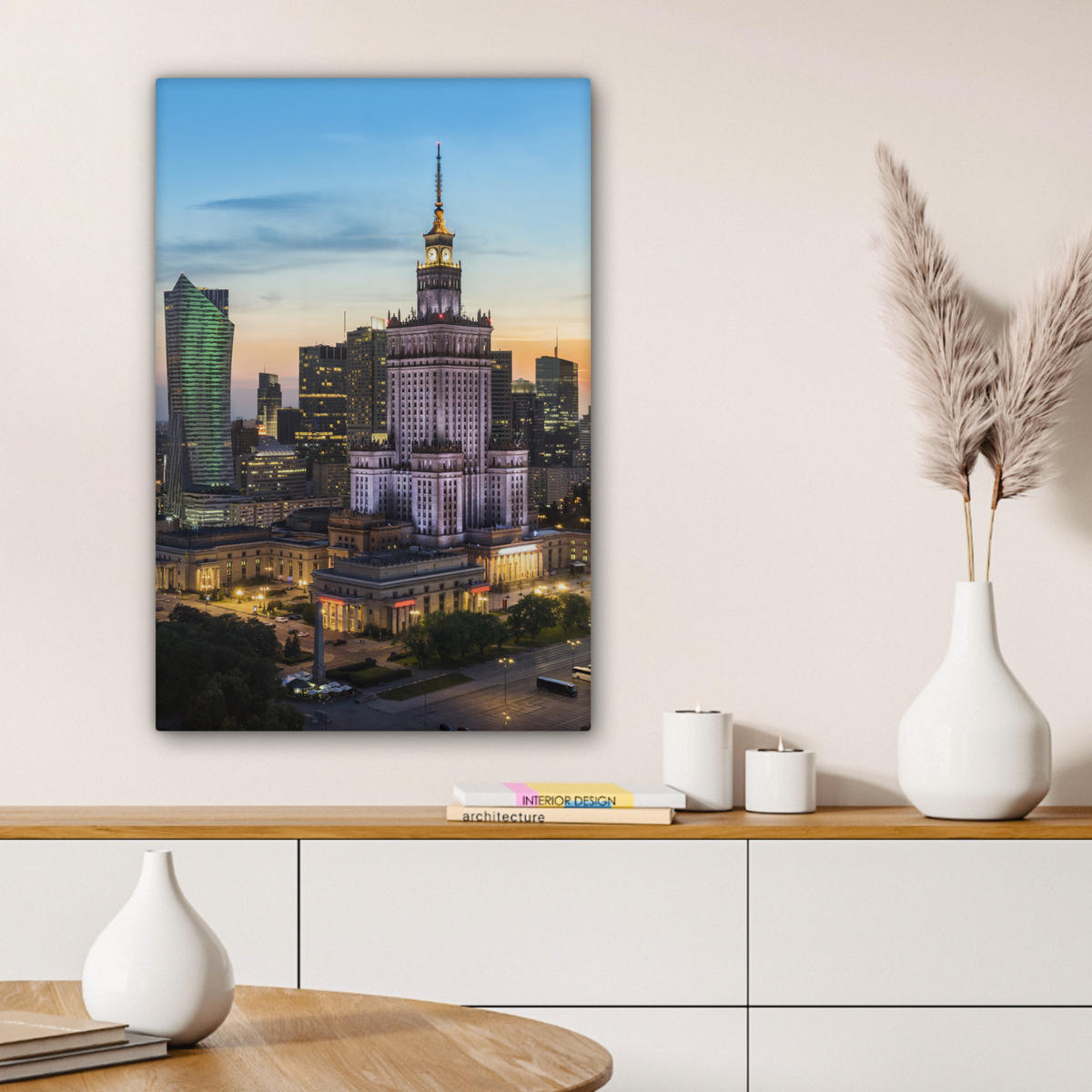 LEINWANDBILD Polen - Sonne - Warschau 40x60 cm - Blau, Textil (40/60cm) - MuchoWow