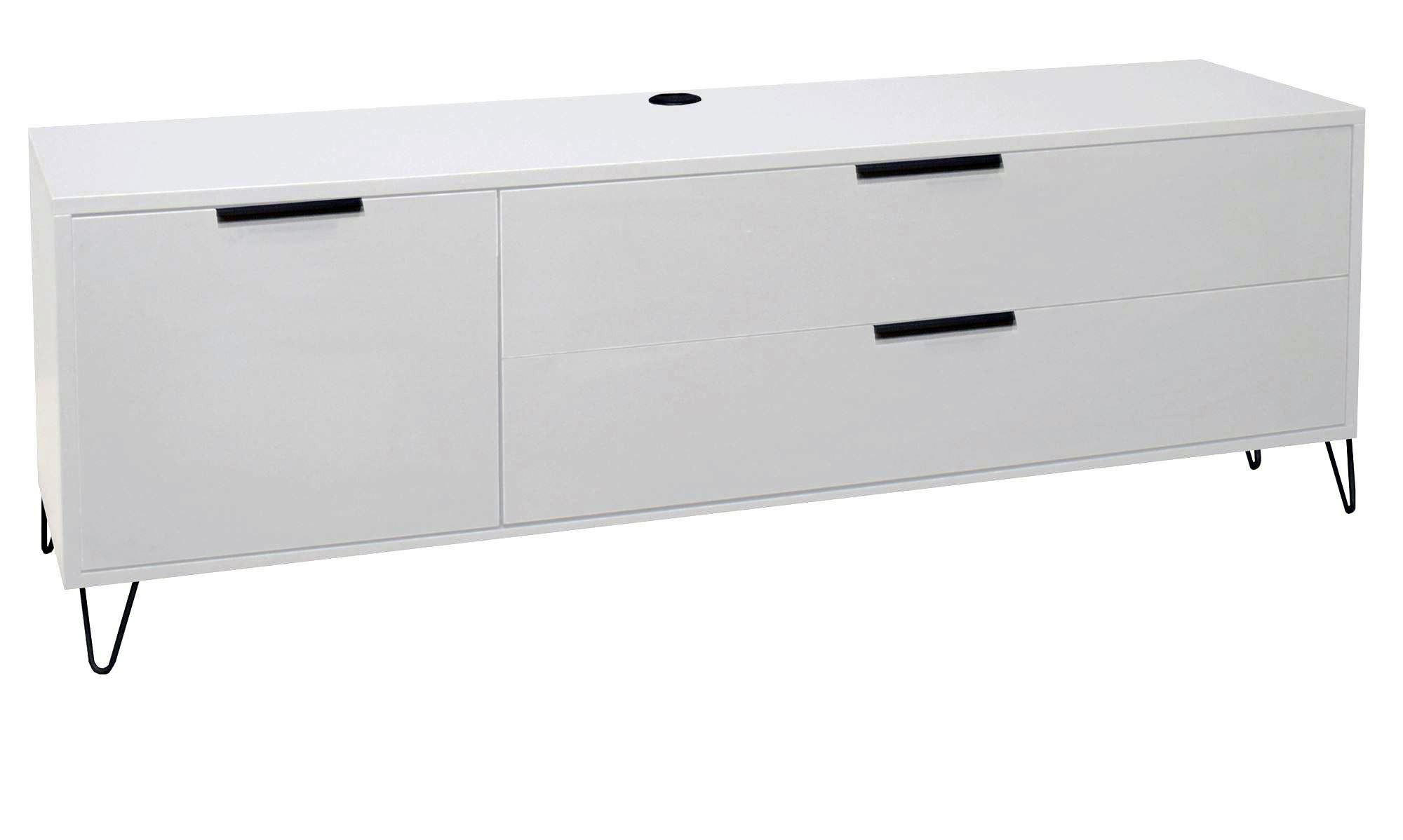 LOWBOARD Erna 168x45x62 Kreidegrau matt Lack - Hellgrau, Holzwerkstoff (168/62/45cm) - 58aufmkessel